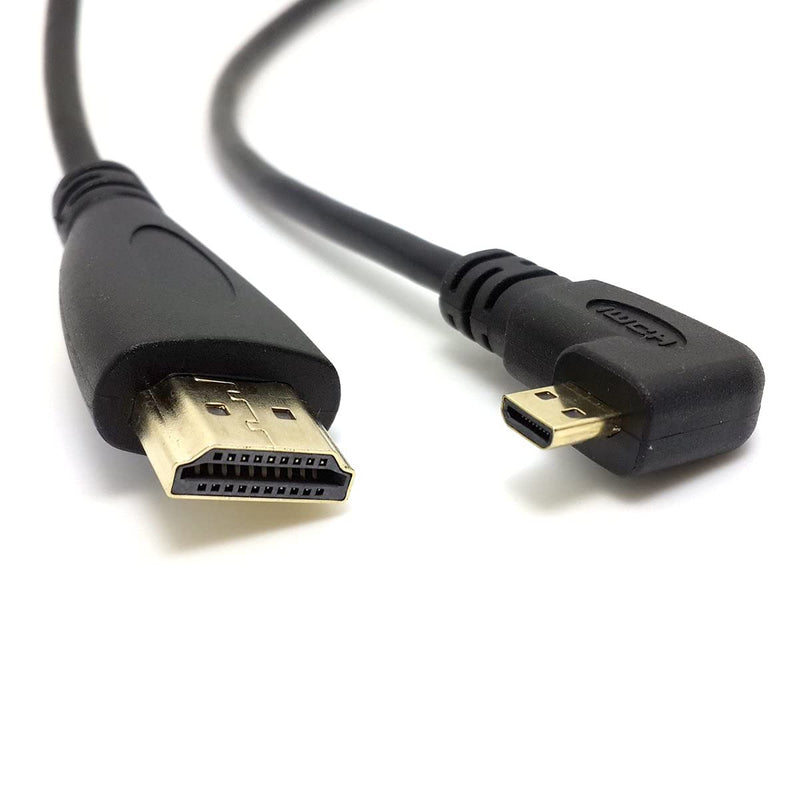 CY Right Angled 90 Degree Micro HDMI to HDMI Male HDTV Cable 150cm for Cell Phone & Tablet 1.5m - LeoForward Australia