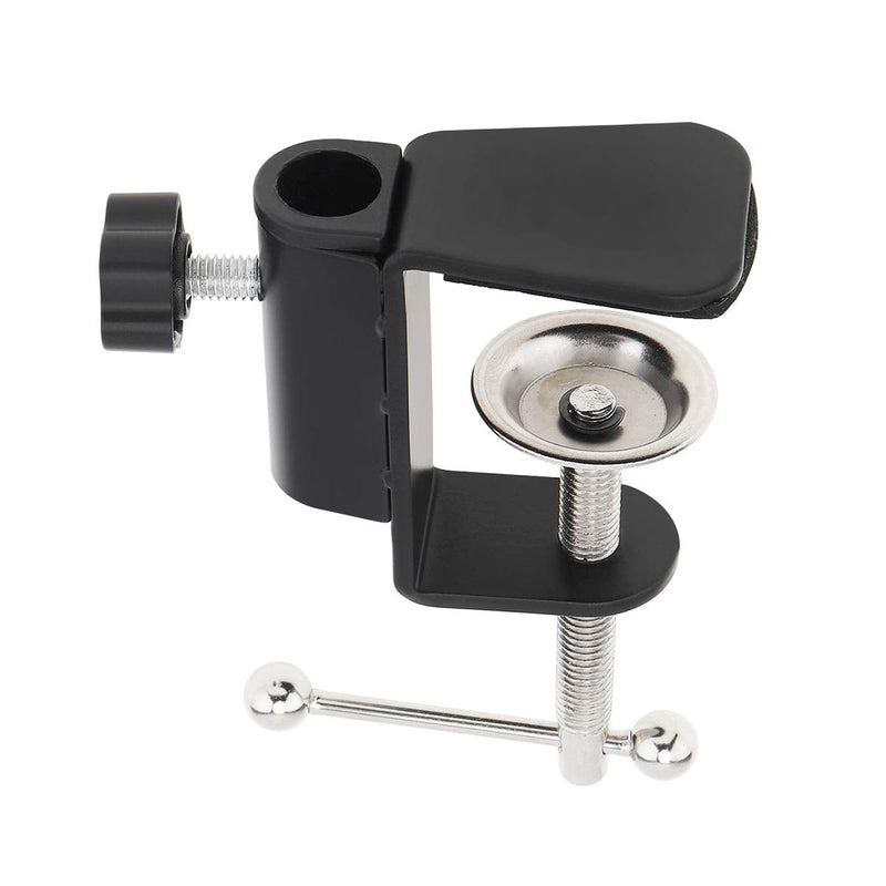  [AUSTRALIA] - RTNLIT Universal C Shape Table Mount Clamp for Microphone Suspension Boom Scissor Arm Stand Holder with Adjustable Positioning Screw, Fits up to 1.77"/4.5cm Desktop Thickness-Black Black