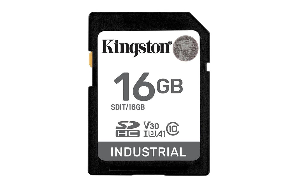  [AUSTRALIA] - Kingston Industrial SD Card, Up to 100MB/s, High Endurance, UHS-I U3 V30 A1, (SDIT/16GB) 16GB