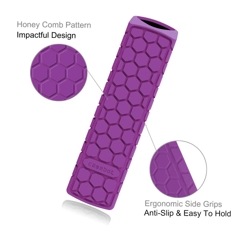  [AUSTRALIA] - CaseBot Silicone Case for Amazon Insignia Smart HD Fire TV Voice Remote (2019) - Honey Comb Series [Anti Slip] Shockproof Cover Compatible with Element Smart Fire TV Voice Remote, Purple
