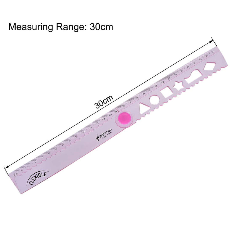  [AUSTRALIA] - uxcell Flexible Folding Ruler 30cm 2 Fold Metric Measuring Tool PVC for Woodworking Engineer Pink