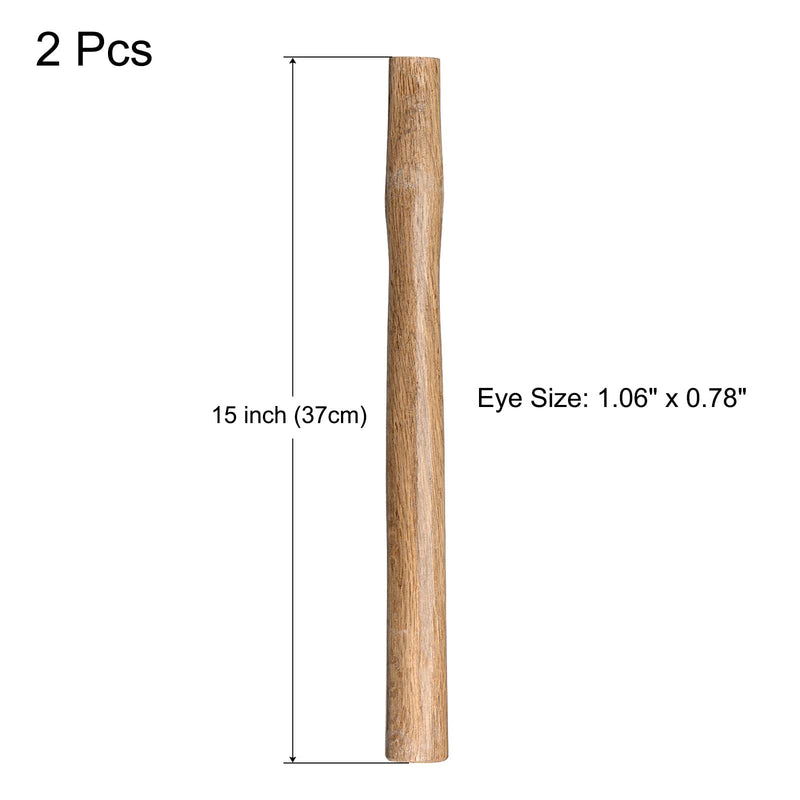  [AUSTRALIA] - uxcell 15 Inch Hammer Wooden Handle Wood Handle Replacement for 2 to 4 Lb Hammer Oval Eye 2 Pack