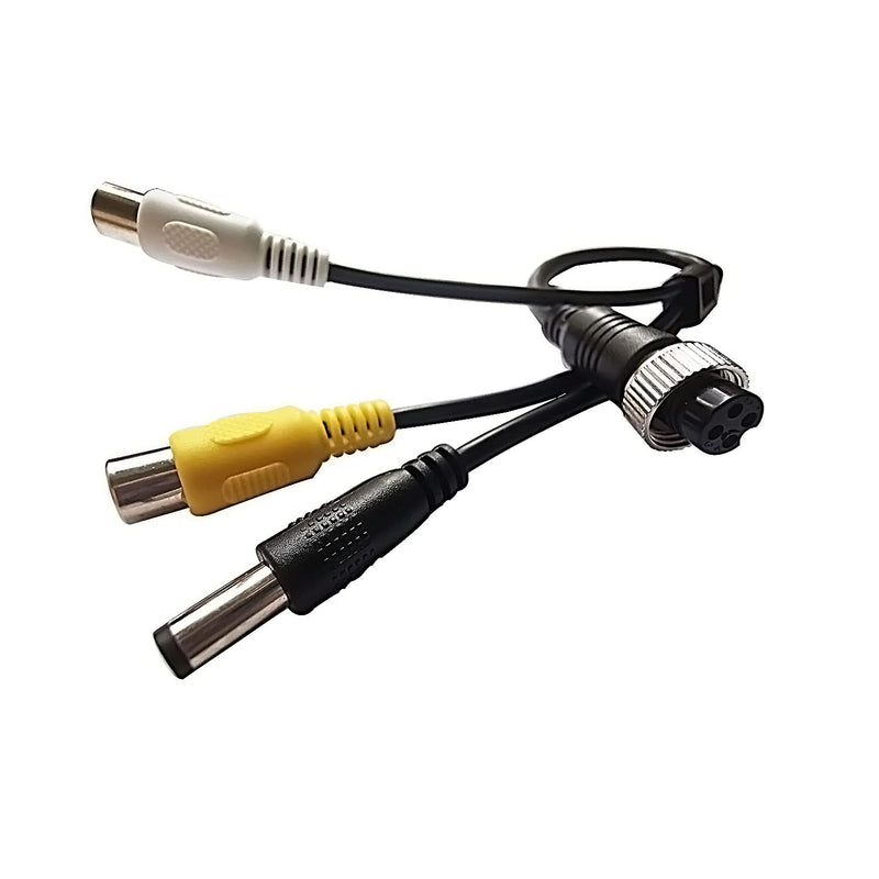  [AUSTRALIA] - Faoyliye 4 Pin to RCA Adapter,(2-Pack) 4 Pin Female to 2 RCA Female Adapter+1 DC Male Connector for Monitor/Camera Adapter Video Cable/Car Camera-30cm/1ft