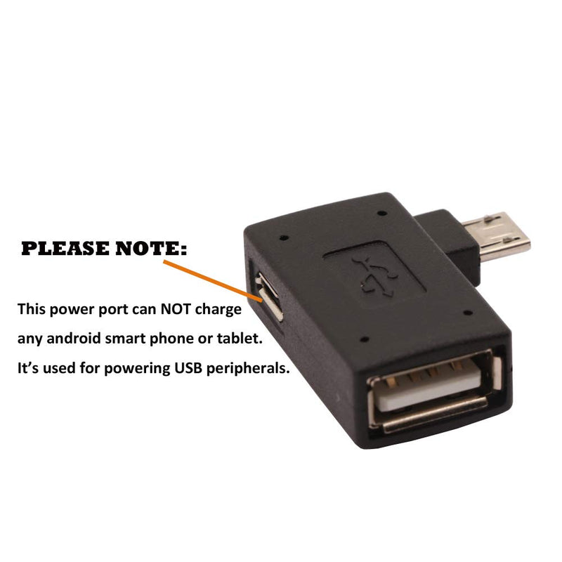  [AUSTRALIA] - AuviPal 2-in-1 Powered Micro USB to USB OTG Adapter 90 Degree Right Angled for FireStick, S/NES Classic Mini, Sega Genesis and More - 2 Pack