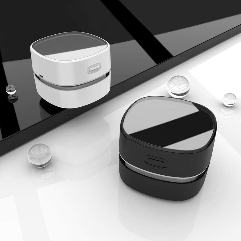  [AUSTRALIA] - ODISTAR Desktop Vacuum Cleaner,Mini Table dust Sweeper Energy Saving,High Endurance up to 400 mins,Cordless&360º Rotatable Design for Cleaning Hairs,Crumbs,Computer Keyboard (Black Charging) Black Charging