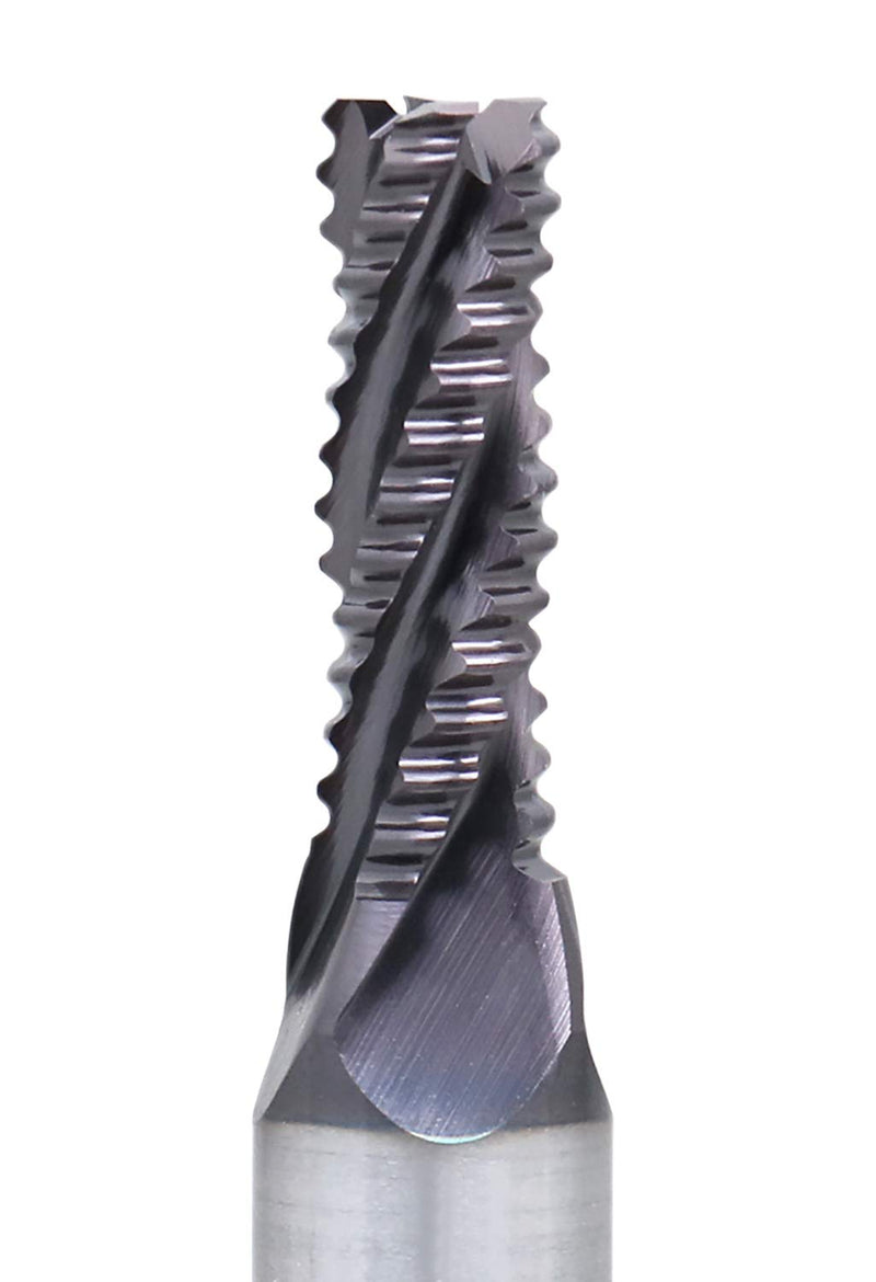  [AUSTRALIA] - Accusize Industrial Tools Standard Tooth M42 8% Cobalt TiAlN Roughing End Mill, 1/4" Diameter, 3/8" Shank Diameter, 3/4" Flute Length, 1102-0014 1/4" Dia, 3/8" Shk Dia, 3/4" Flt Length