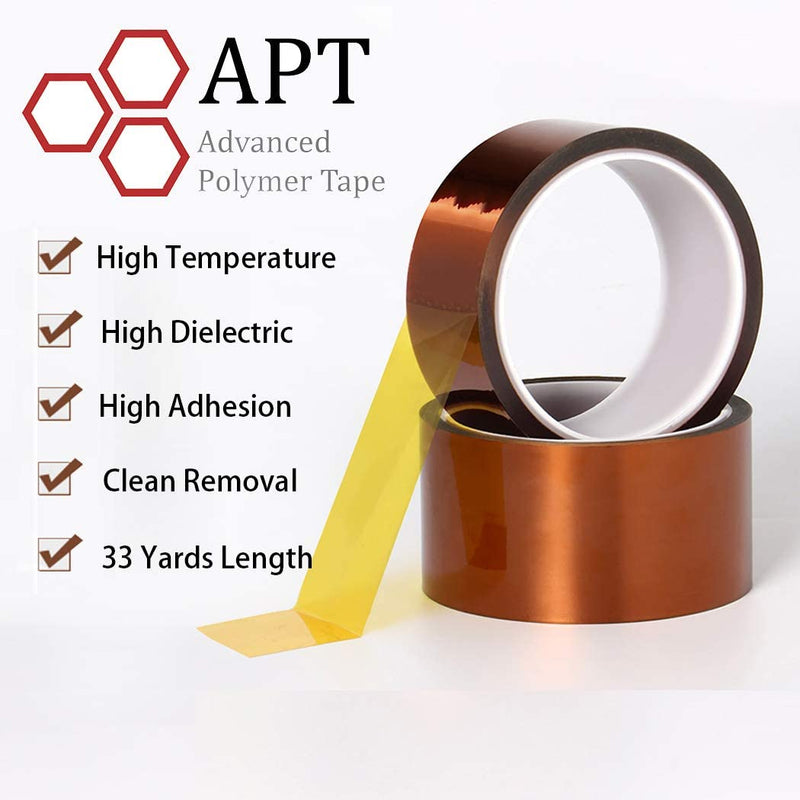  [AUSTRALIA] - APT, 1 mil Thick Polyimide Adhesive Tape, HighTemperature and Heat Tape, for Masking, Soldering, Electrical, 3D Printer Application. (1"x 36 yds) 1"x 36 yds