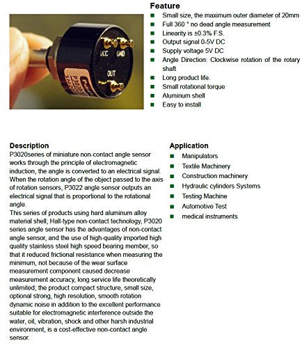 360 Degree Tiny Size 20mm Contactless Digitized Potentiometer Angle Encoder Sensor 0-5v Output 6 mm Shaft - LeoForward Australia