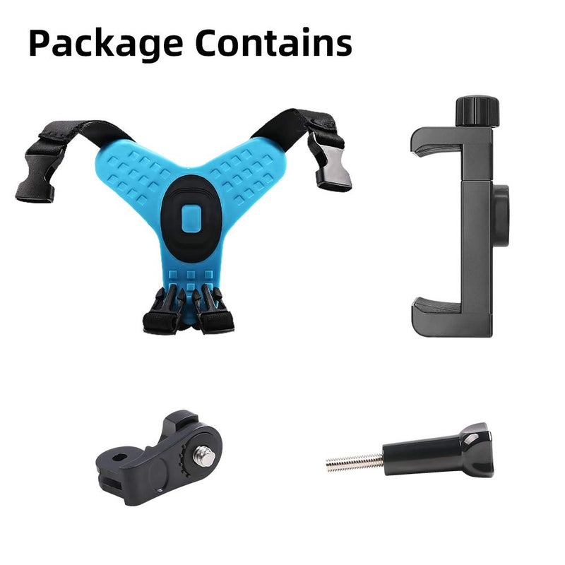  [AUSTRALIA] - Updated Motorcycle Helmet Chin Strap Mount with Phone Clip Compatible with iPhone 14/14Pro/14 Plus, iPhone 13/13 Pro, iPhone X/XS/XR, Samsung, LG, Pixel, Huawei, Xiaomi and More Original version