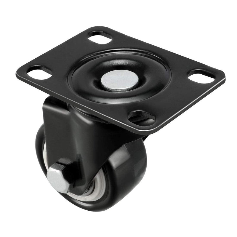  [AUSTRALIA] - uxcell Swivel Fixed Casters 1.5 Inch PU Top Plate Mounted Caster Wheels, 330lb Total Load Capacity, Pack of 4 (2 Pcs Swivel, 2 Pcs Fixed)