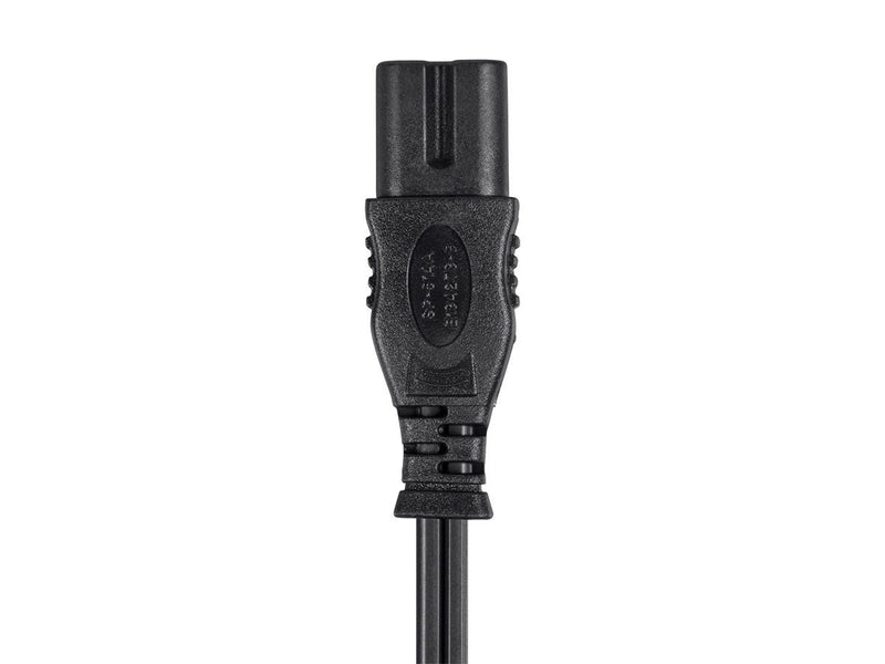 Monoprice AC Power Cord Cable - 3 Feet Without Polarized | 18AWG, 10A (NEMA 1-15P to IEC-320-C7) Black - LeoForward Australia