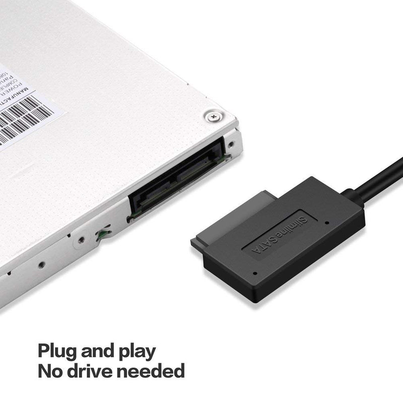 USB 3.0 to 7+6 13Pin Slimline SATA Laptop CD/DVD ROM Optical Drive Adapter Cable - LeoForward Australia