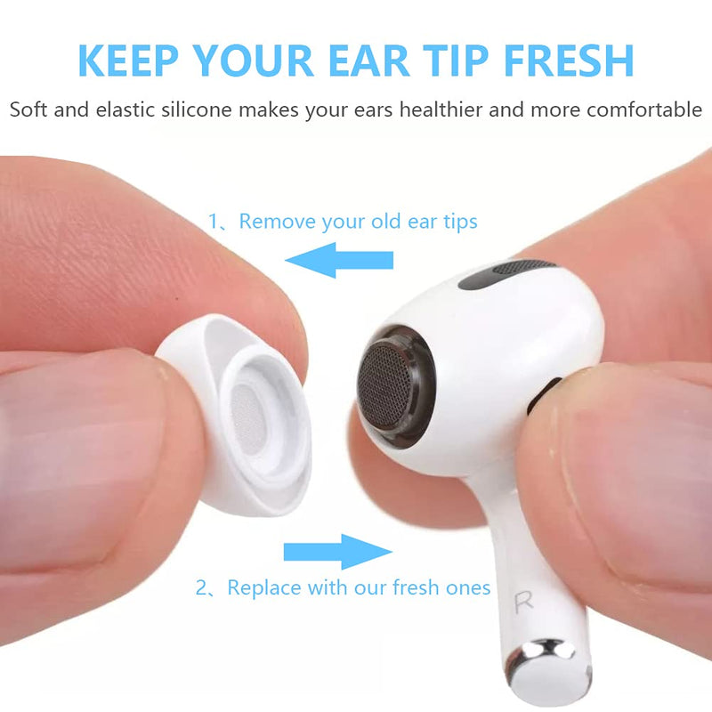  [AUSTRALIA] - YINVA 8 PCS Replacement Ear Tips Compatible with AirPods Pro Tips with Storage Box (White, S/M/L)