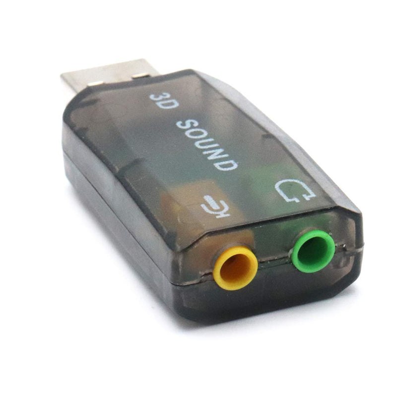  [AUSTRALIA] - Xiaoyztan 3 Pcs 3D External Drive-Free USB Sound Card 5.1 Channel USB Audio Adapter with 3.5mm Audio Jacks, Black
