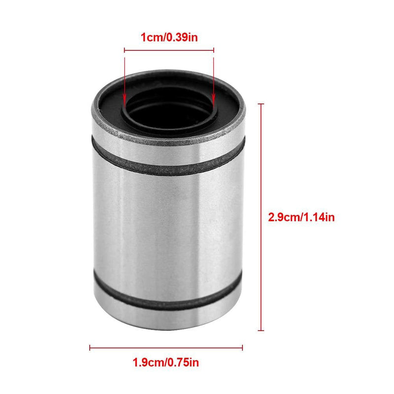  [AUSTRALIA] - 8Pcs LM10UU Linear Bearings 10mm CNC Linear Motion Ball Bearing Bushing Double Side Rubber Sealed for 3 Dimensional Printer CNC Parts