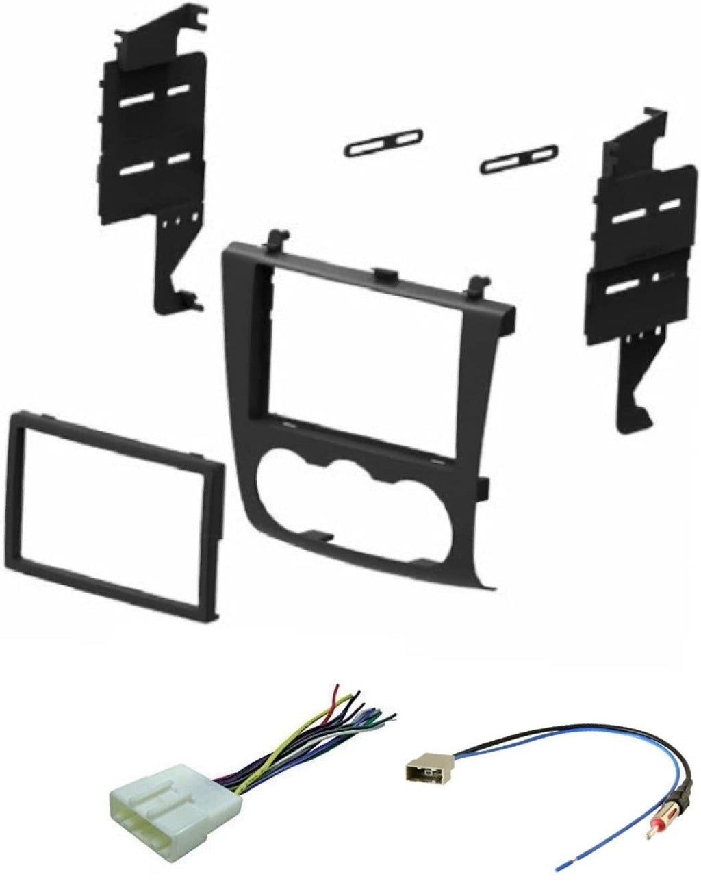  [AUSTRALIA] - ASC Audio Car Stereo Install Dash Kit, Wire Harness and Antenna Adapter for Installing a Double Din Aftermarket Radio for 2007 2008 2009 2010 2011 2012 Nissan Altima w/Manual Climate Knobs Only