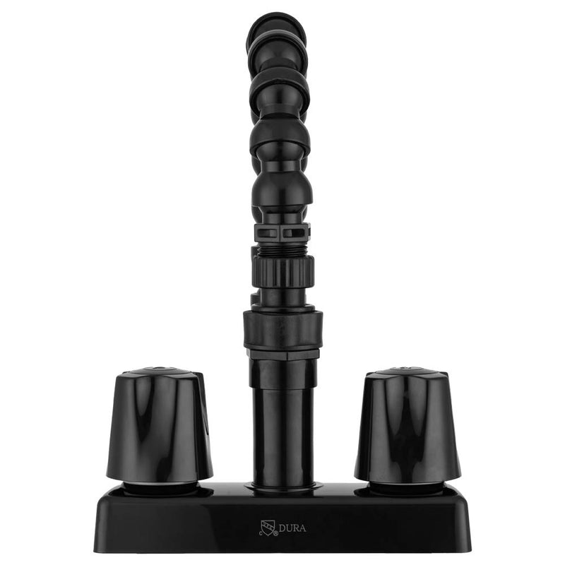  [AUSTRALIA] - Dura Faucet RV Exterior Quick Connect Faucet with Flexible Gooseneck Spout (Black) Faucet with Spout Black