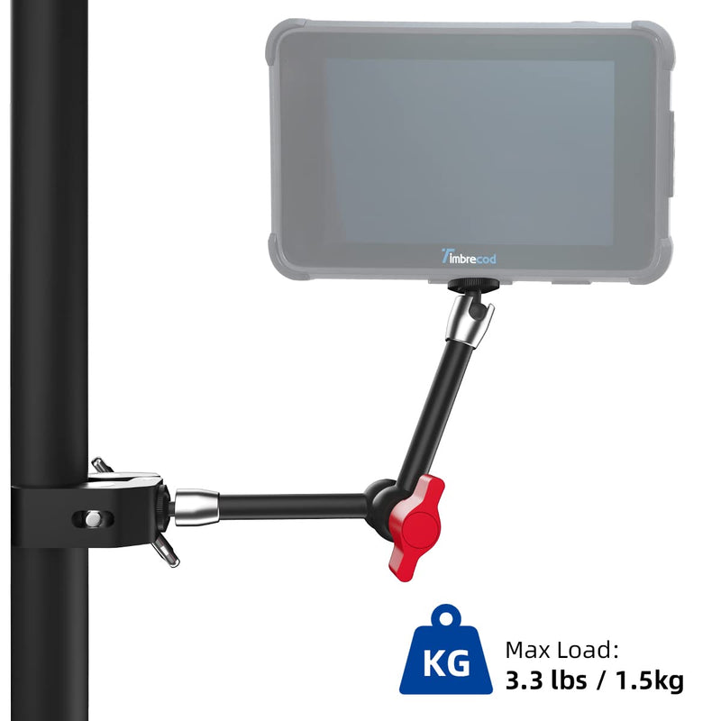  [AUSTRALIA] - TOAZOE 11 Inch Adjustable Articulating Friction Magic Arm with Both 1/4" Thread Screw Compatible with DSLR Camera, LCD Monitor, Fill Light Single Magic Arm