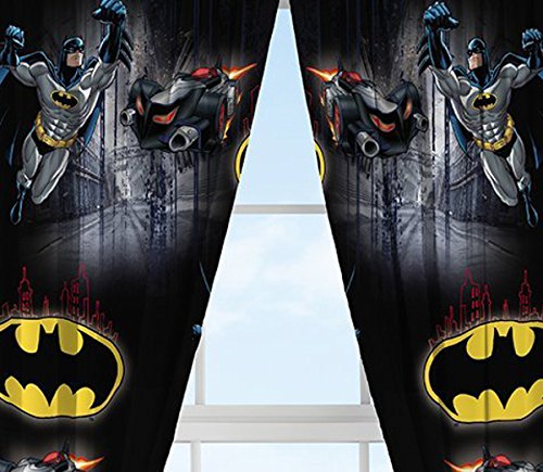  [AUSTRALIA] - Franco Kids Window Curtain Panels Drapes Set, 82" x 63", Batman 82" x 63"