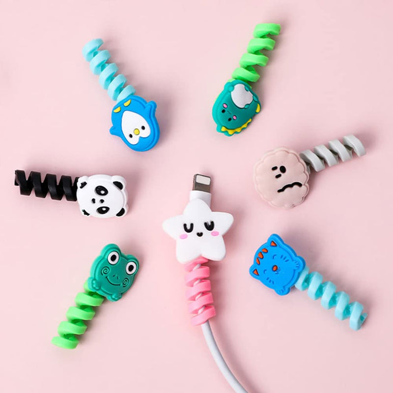  [AUSTRALIA] - 8 PCS Charger Cable Protector Cable Saver Data Line Protective Cover, Cute Cartoon Cable Protector Cable Earphone Mouse Cable USB Winder Wire Cord Organizer Cover for All Cell Phones Computers