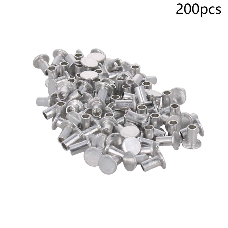 Yinpecly 3x5mm Flat Head Semi Tubular Rivets Aluminum Partial Hole ...