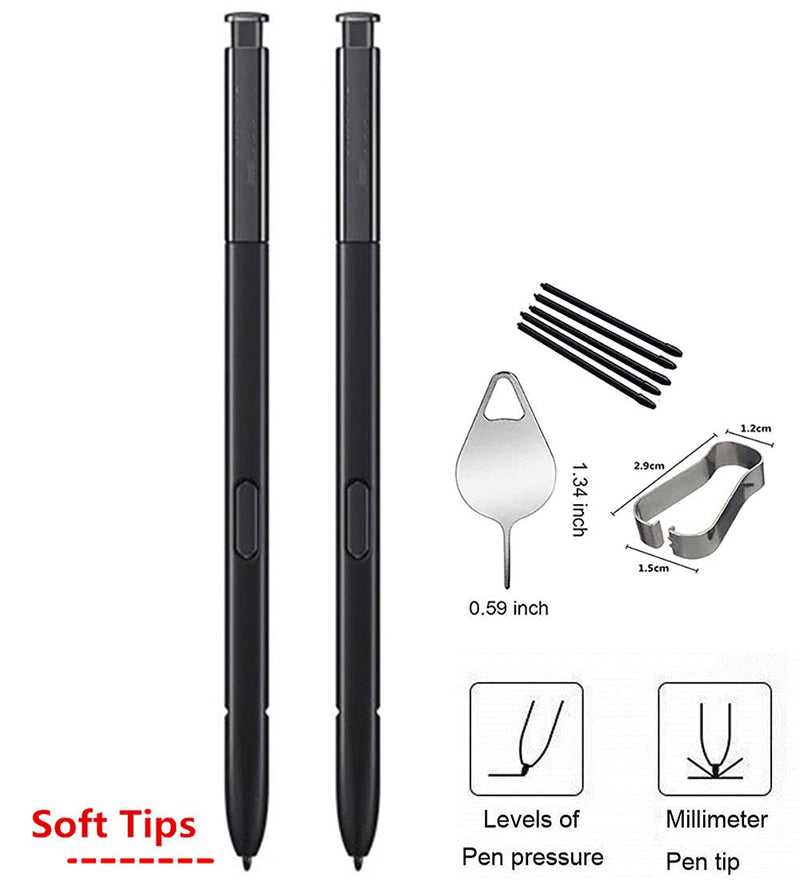 2Pcs Galaxy Note 8 Pen Stylus S Pen Replacement for Samsung Galaxy Note 8 N950U N950W N950FD N950F Tips/Nibs+Eject Pin(Black) - LeoForward Australia