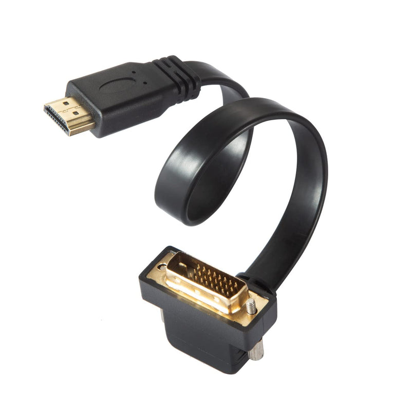  [AUSTRALIA] - DVI to HDMI Cable Short, Bi-Directional HDMI Female to 90 Degree Angle DVI-D Converter, 1080P HDMI to DVI Adapter Lead for HDTV, PC, DVD Player, Projector, TV Box, More (Male to Male) Male to Male