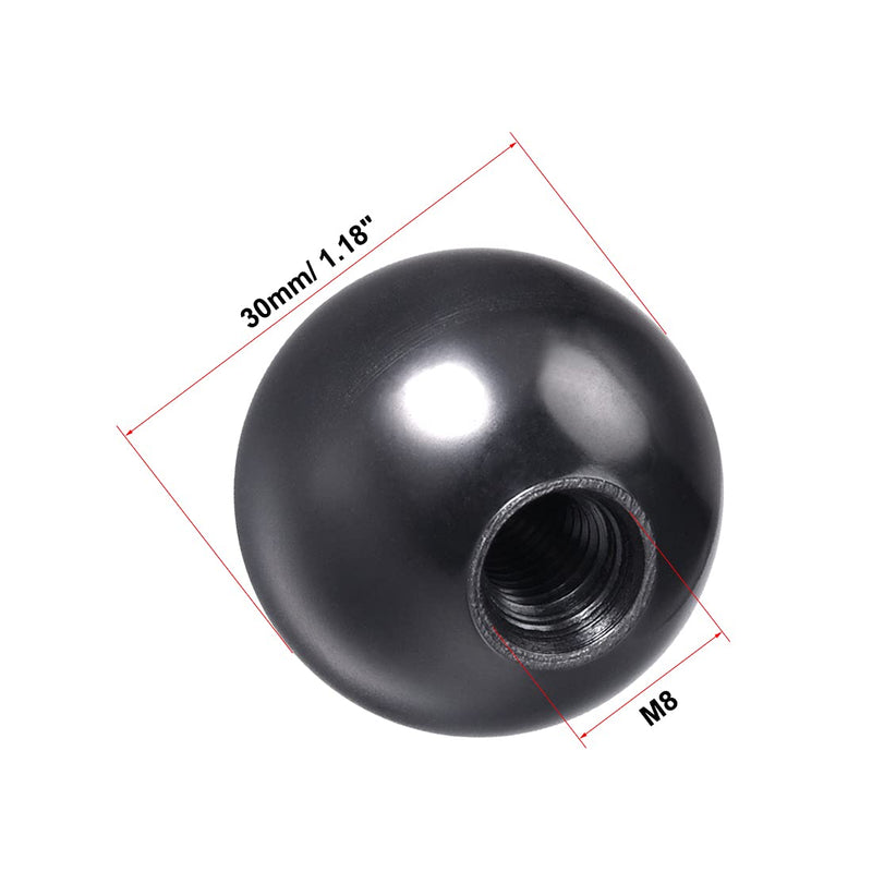 uxcell Thermoset Ball Knob M8 Female Threaded Machine Handle 30mm Diameter Smooth Rim Black - LeoForward Australia