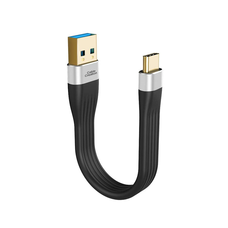  [AUSTRALIA] - Short USB 3.1 A to Type C Cable 5 inches CableCreation USB Type C Cable 3A Fast Charging USB C to A FPC Cable 5Gbps Compatible with MacBook iPad Pro S22 S21/S20, SSD, Oculus Quest Link etc. 12cm Black USB to USB C