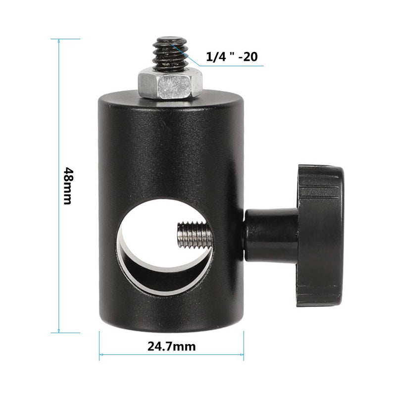  [AUSTRALIA] - CAMVATE 16mm Light Pole Stand Head Mount + Super Clamp with Mini Ball Head + Light Stand Mount Articulated 1/4''-20 Mini Ball Head