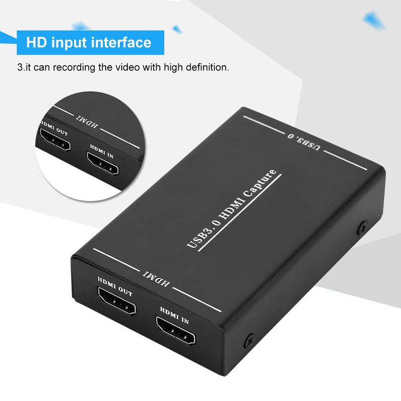  [AUSTRALIA] - Capture Card, Audio Video Capture Card with Microphone 4K HDMI Loop-Out, 1080p 60fps Video Recorder for Gaming/Live Streaming/Video Conference