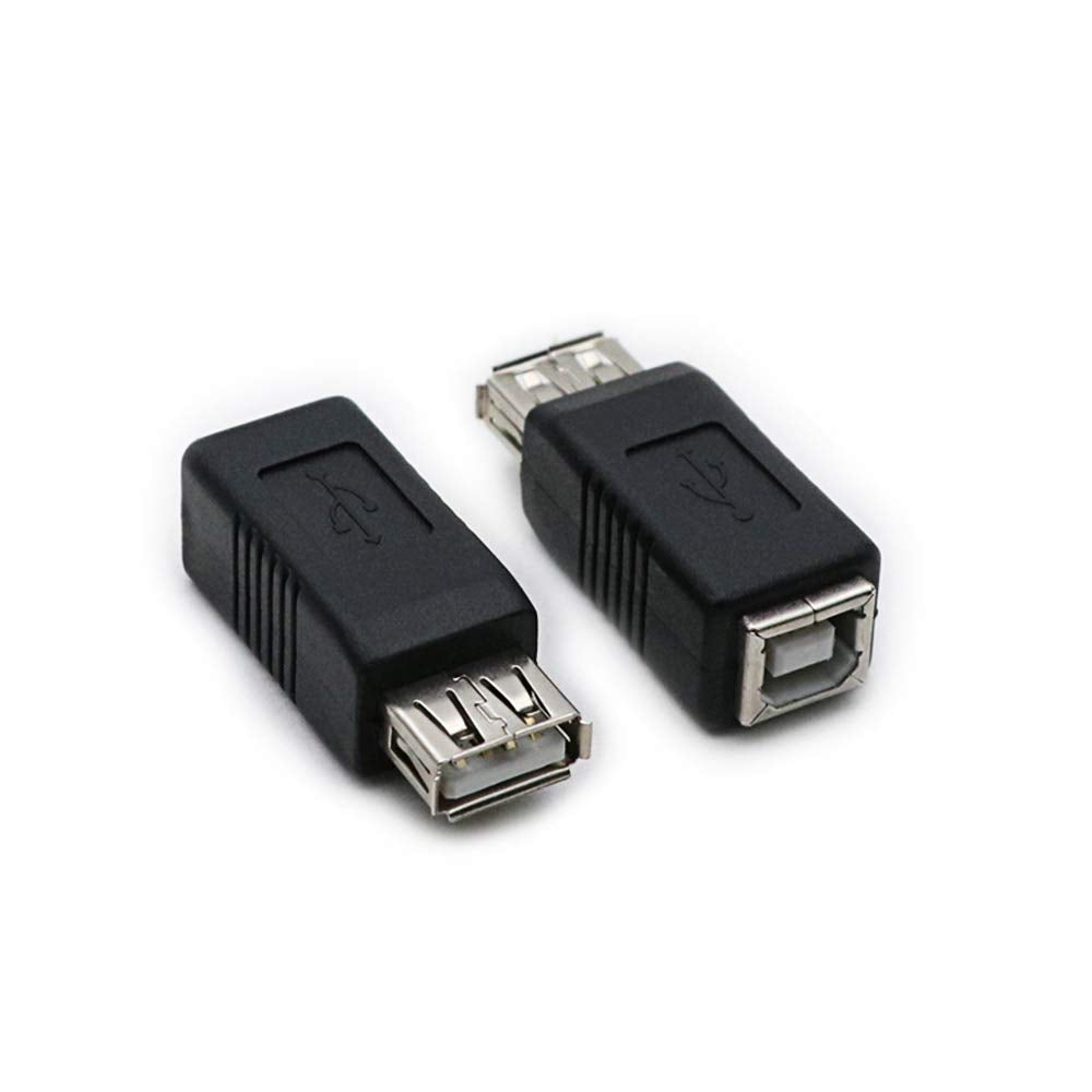  [AUSTRALIA] - 2 Pack USB 2.0 AF/BF Plug Type A Female to Type B Female Adapter Connector Converter Compatible with Laptop Computer Hard Drive Printer Camera