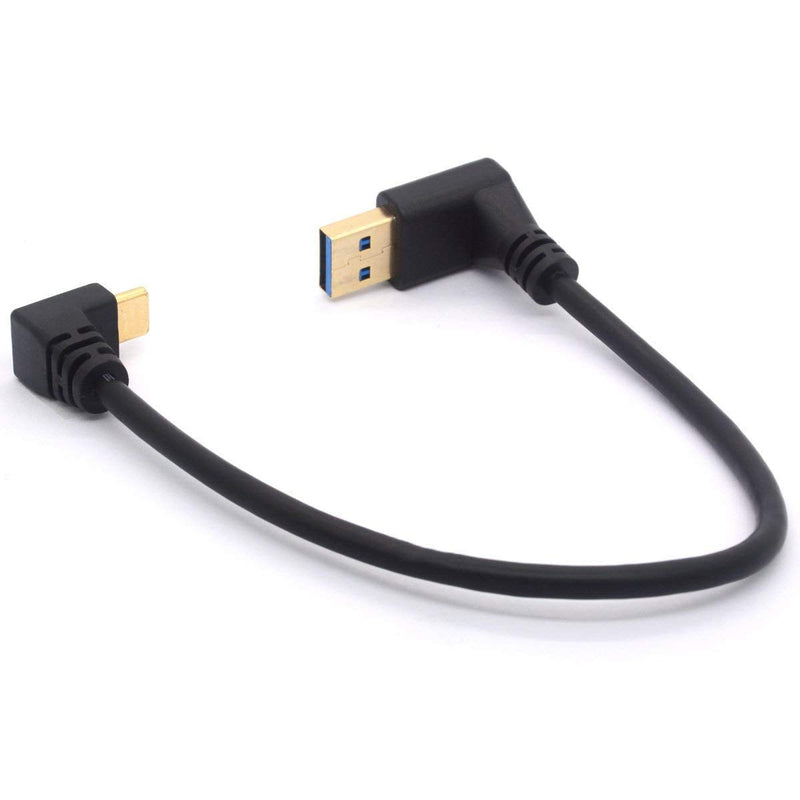  [AUSTRALIA] - 25CM USB Type C Extension Cord Gold Plated USB 3.0 Male to 90 Degree Up Down Angle Type C Cable Data USB C Data Sync & Charge Converter Adapter Cable (TypeC 90° Positive to USB 3.0 Down) TypeC 90° Positive to USB 3.0 Down