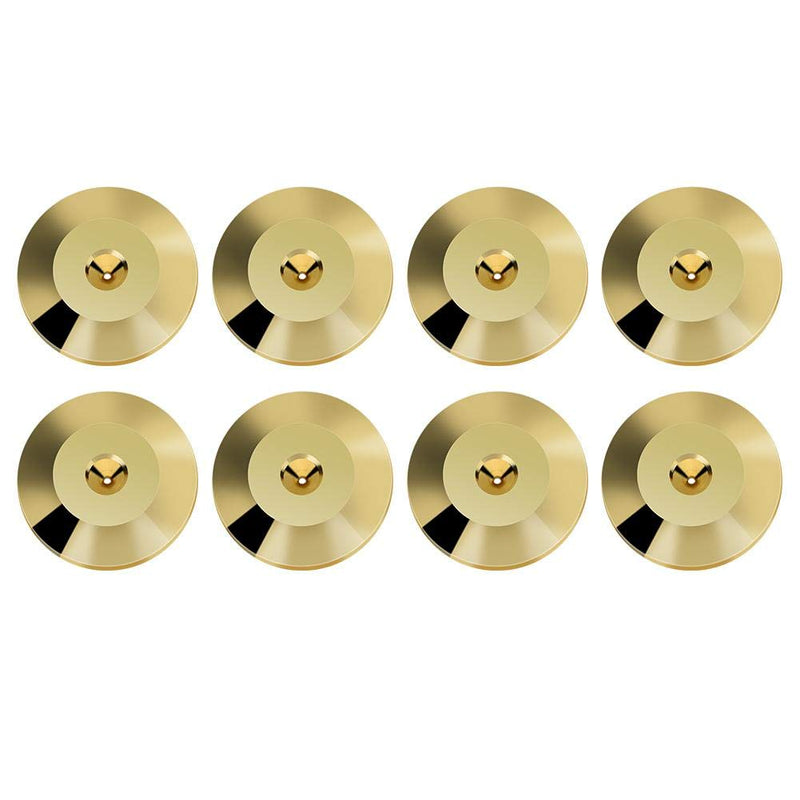  [AUSTRALIA] - Wendry 8Pcs 25 x 4mm Universal Copper Speaker Spikes Pads, Floor Protectors Speaker Shock Base Pad Isolation Stand Feet Cone Base Mats for Audio Turntable Speaker Amplifier CD DVD Player(Gold)