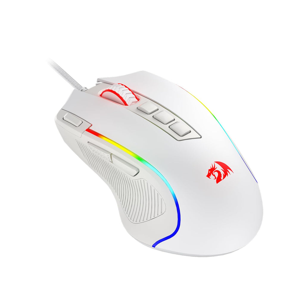  [AUSTRALIA] - Redragon M612 Predator RGB Gaming Mouse, 8000 DPI Wired Optical Gamer Mouse with 11 Programmable Buttons & 5 Backlit Modes, Software Supports DIY Keybinds Rapid Fire Button, White