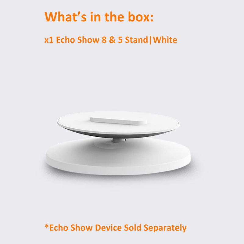  [AUSTRALIA] - AutoSonic Stand for Echo Show 8 and 5 (1st Gen and 2nd Gen) | Accessories Made for Echo Alexa | Swivel and Tilt | Magnetic Attachment | White