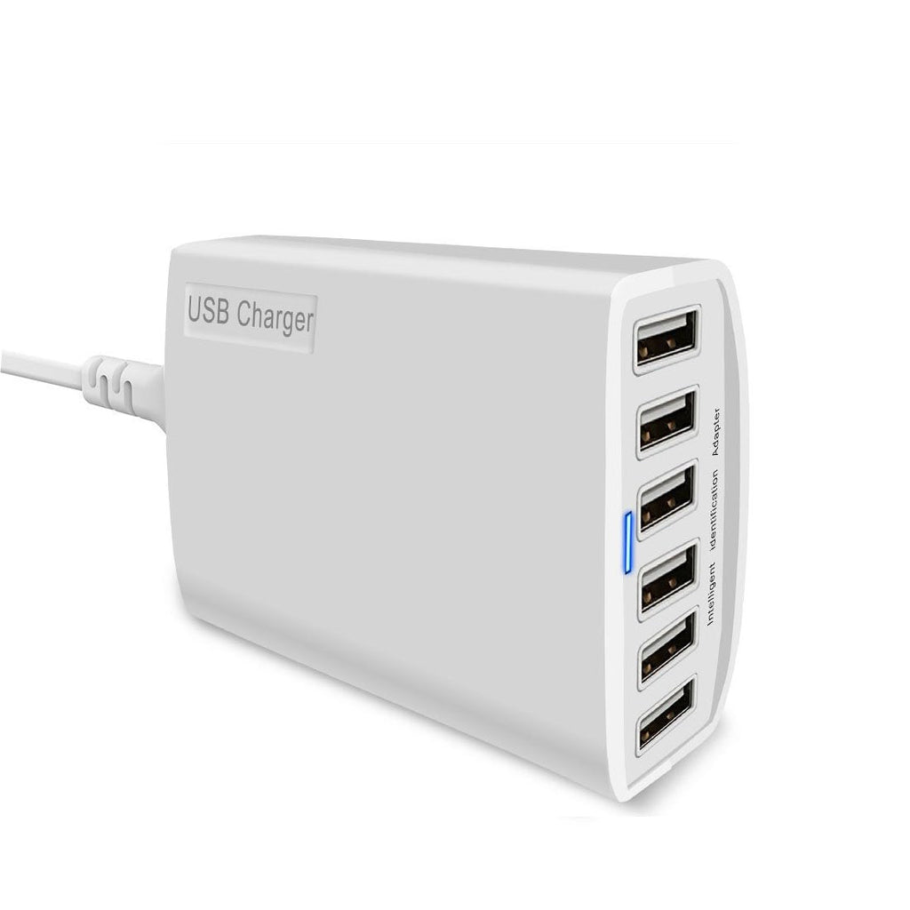  [AUSTRALIA] - USB Charger, CIVIE High Speed 60W Multiport USB Charger 6-Port USB Desktop Charger Station Hub with PowerSmart Technology for Smartphone, iPhone, Samsung, Huawei, Ipad, Table and More