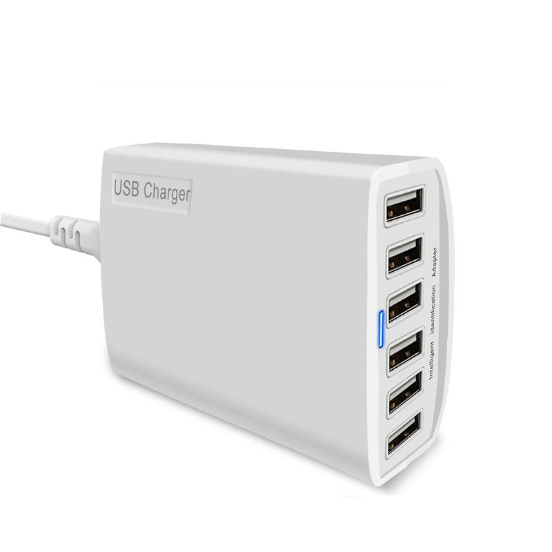  [AUSTRALIA] - USB Charger, CIVIE High Speed 60W Multiport USB Charger 6-Port USB Desktop Charger Station Hub with PowerSmart Technology for Smartphone, iPhone, Samsung, Huawei, Ipad, Table and More