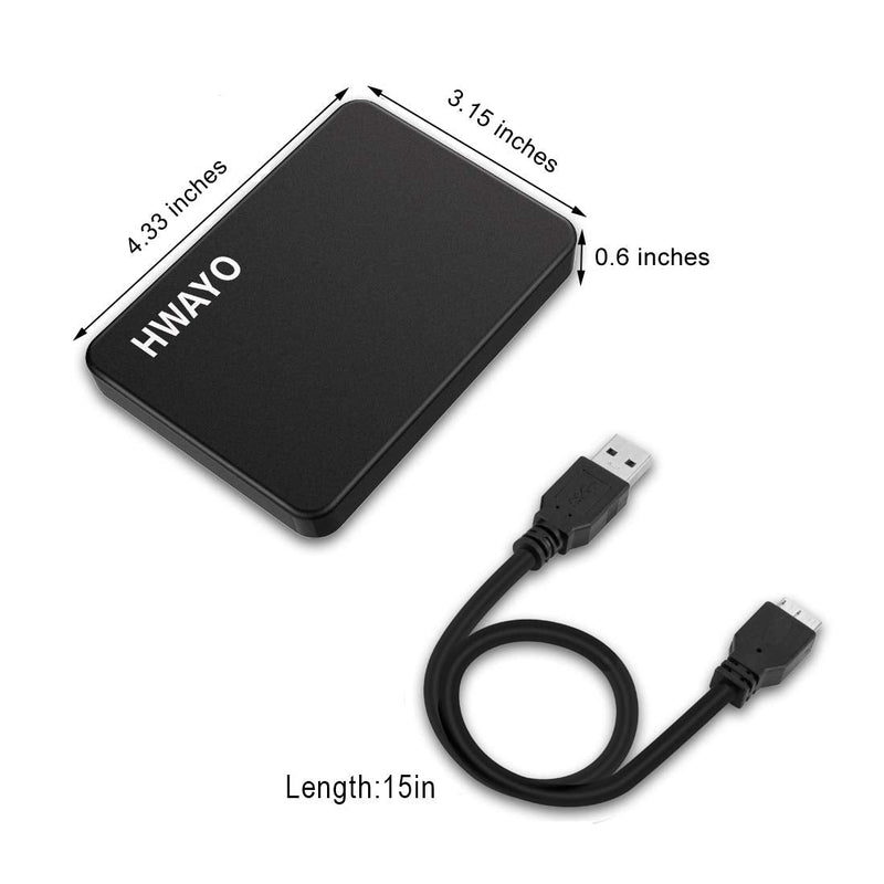  [AUSTRALIA] - HWAYO 120GB Portable External Hard Drive Ultra Slim 2.5'' USB 3.0 HDD Storage for PC, Desktop, Laptop, MacBook, Chromebook Matte Black