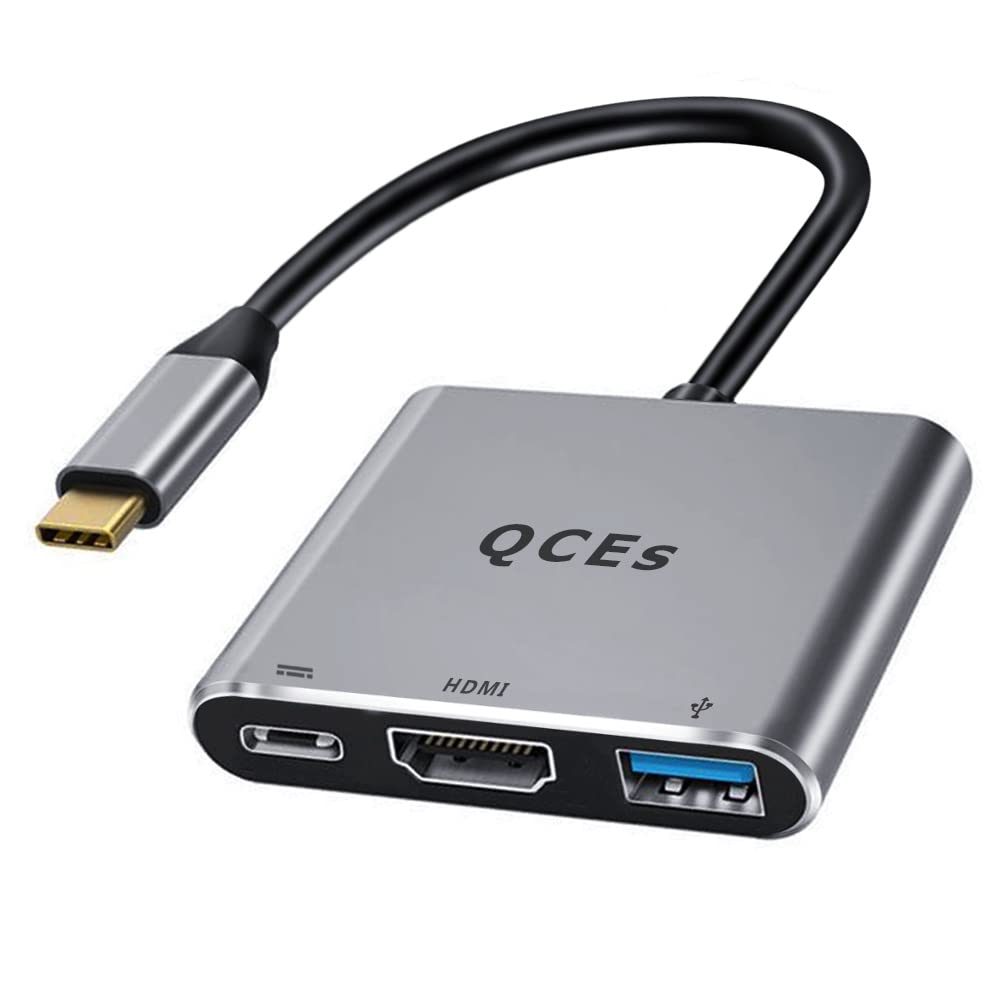  [AUSTRALIA] - USB C to HDMI Multiport Adapter, QCEs USB-C to USB 3.0 Adapter 100W PD Charging, Thunderbolt 3 to HDMI Hub 4K Video Output Compatible with MacBook Pro/Air 2020/2018 iPad Pro/Air 2020, Galaxy S20/10