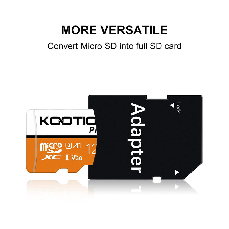  [AUSTRALIA] - KOOTION 128GB Micro SD Card 3-Pack Ultra MicroSDXC Memory Card UHS-I U3 A1 V30 for 4K UHD & GoPro & Drone & Action Camera, High-Speed Mini SD Card with Adapter for Android Smartphone, Fire Tablet