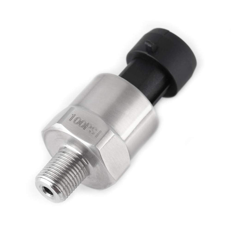  [AUSTRALIA] - DC 5V Pressure Sensor 1/8 Inch NPT Thread Pressure Transducer Sensor, Stainless Steel Pressure Sensor Transmitter Pressure Transmitter for Water, Fuel, Air (100 psi)