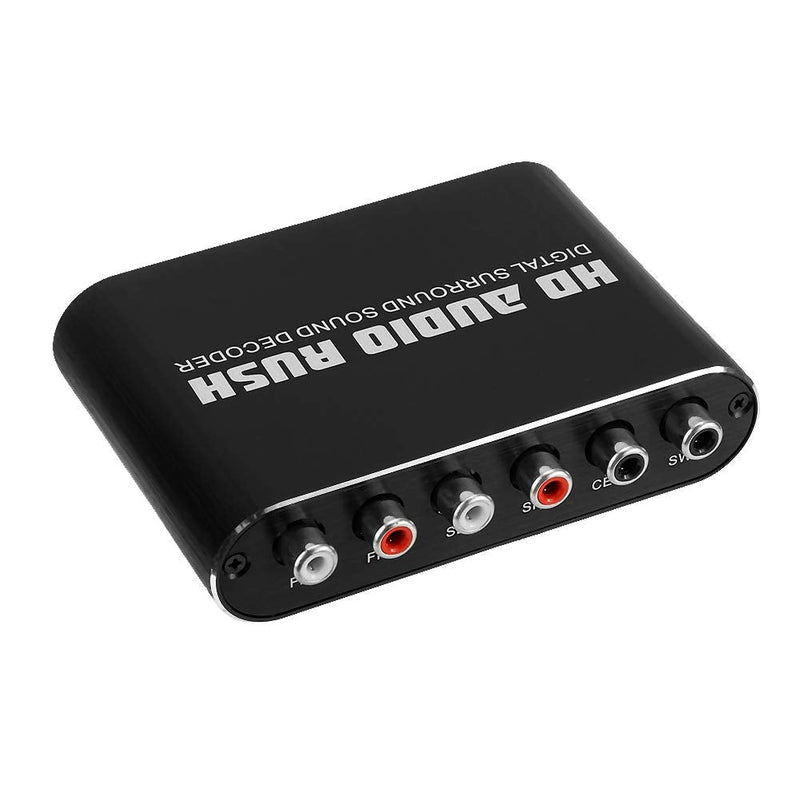  [AUSTRALIA] - Audio DTS Converter, 5.1 CH RCA Digital Fiber-Optic Coaxial to Analog with Coaxial Cable for Vga Monitors, TV Boxes, Power Adapters, 5.1 Audio, Projectors - Black(us) us