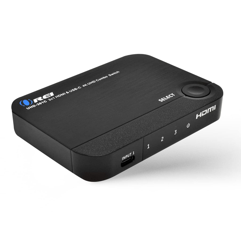  [AUSTRALIA] - OREI 4K 3 Port 3x1 HDMI Switch, 2 HDMI + USB-C Input Connect Laptop, PC, Computers, Phones, Gaming, Streaming Devices on One Display TV Monitor - UltraHD HDCP 2.0