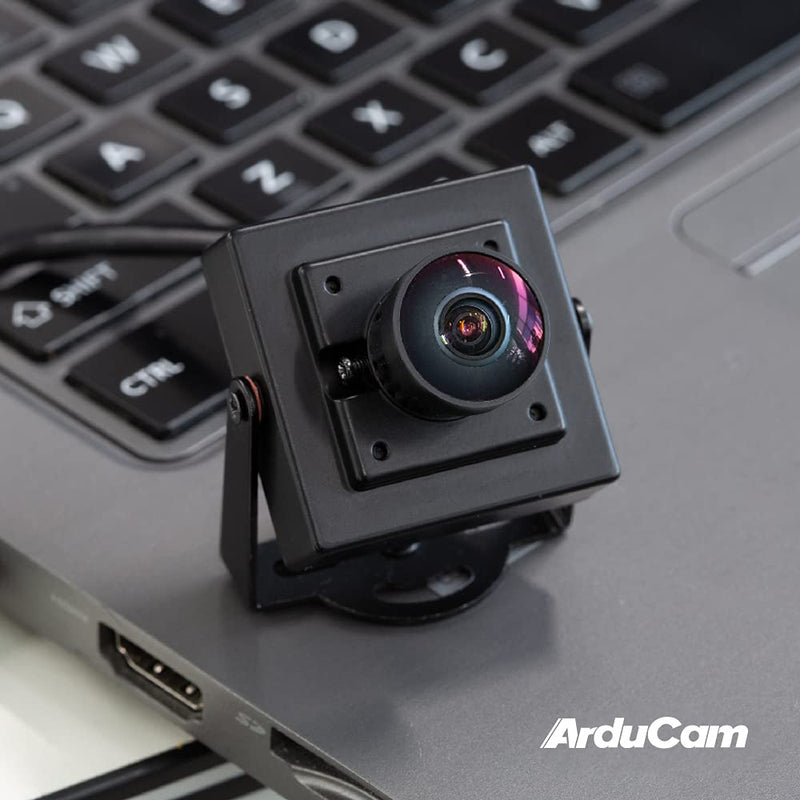  [AUSTRALIA] - Arducam Fisheye Low Light USB Camera with Mini Metal Case, 2MP 1080P IMX291 Wide Angle Mini H.264 UVC Video Camera Board with Microphone for Computer, Laptop, and Desktop