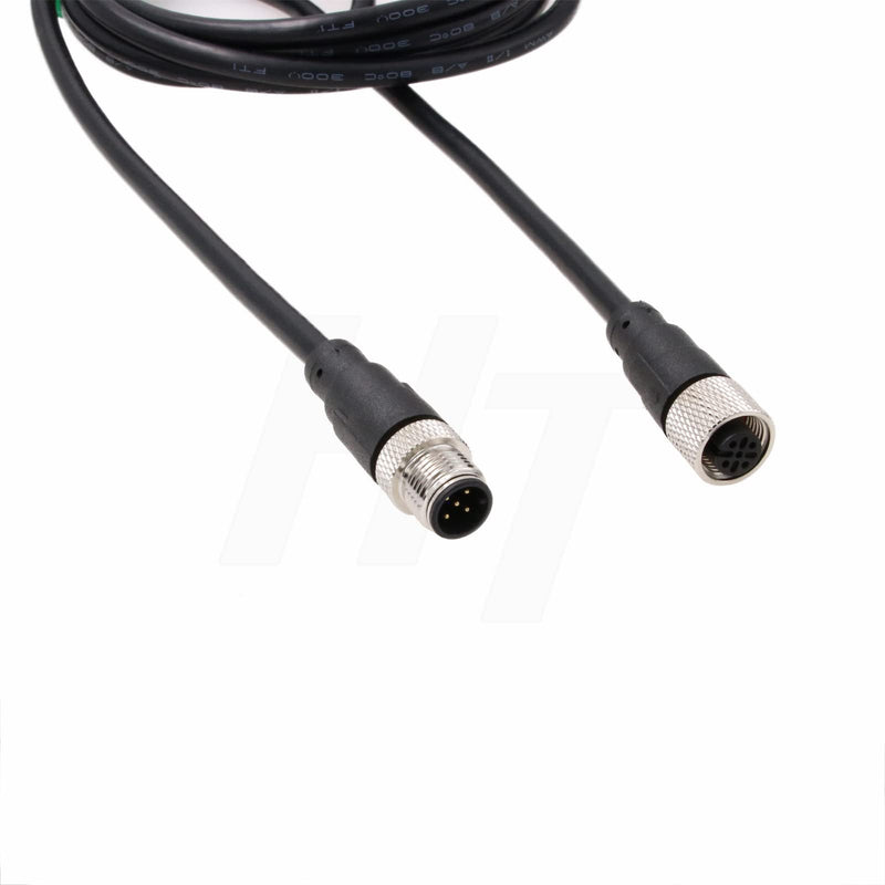  [AUSTRALIA] - HangTon M12 A Code 5 Pin Male Female Actuator Sensor Signal Shielded Cable for Industrial Controls Automation Device Network DeviceNet CANopen IO Link Profibus (5) 5.0 Meter