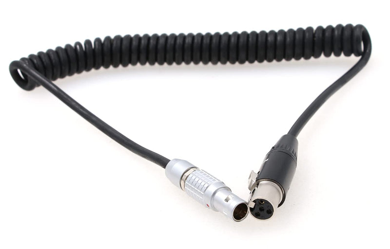  [AUSTRALIA] - ZBLZGP 0B 2 Pin Male to 4 Pin Mini XLR Female Coiled Power Cable for ARRI Alexa Camera to Tvlogic Monitor straight 2 pin