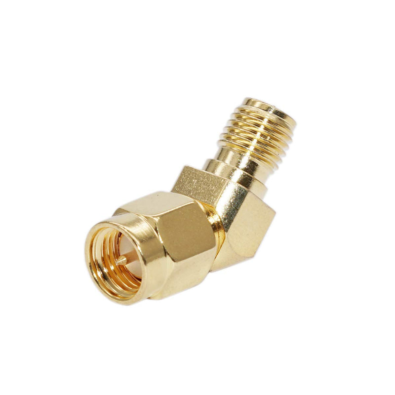 2pcs SMA Male to RP-SMA Female Adapter 45/135 Degree Gold Plated - LeoForward Australia