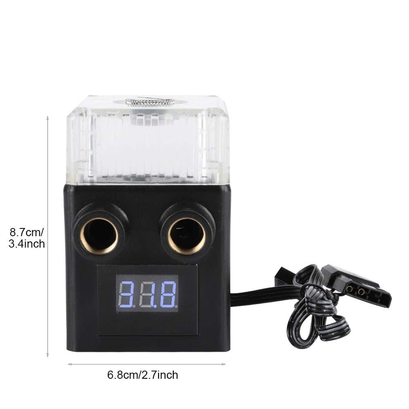  [AUSTRALIA] - G1 ,4 Thread PC Temperature Display Integrated Water Cooling Pump for Pub 12YT , Ceramic Bearing Three Phase PC Water Cooling Tank Built in Pure Copper Nail Black