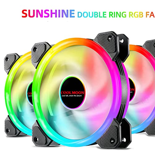  [AUSTRALIA] - RGB Chassis Fan 12cm Desktop Computer Cooling Fan Symphony Color Change Dual Aperture Static Sound Fan